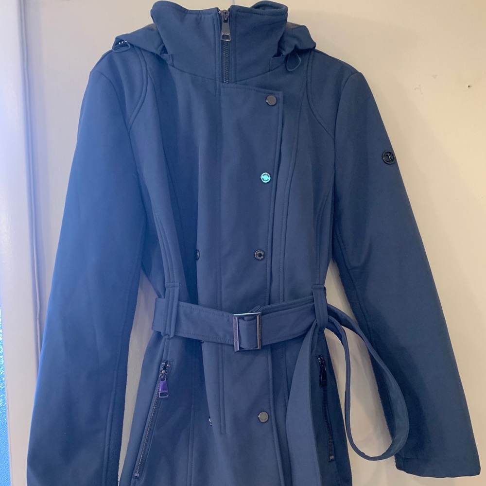 Blue trench coat!
